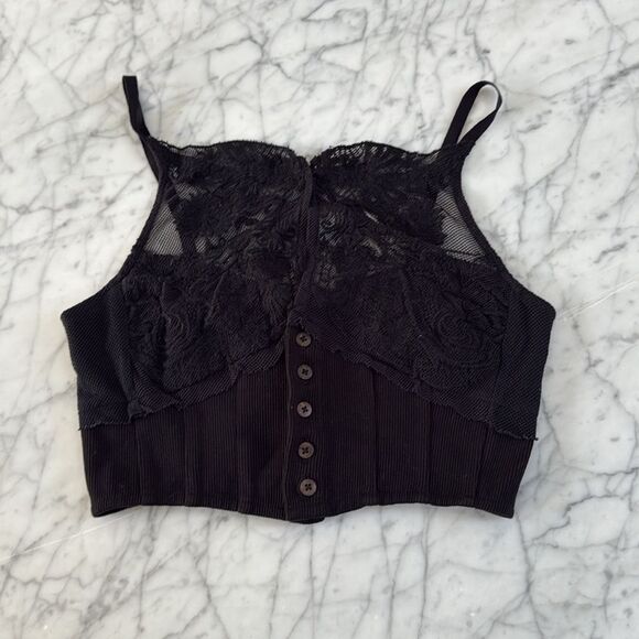 NWT Free People Have My Heart Tank Black XS *flaws - Picture 4 of 12